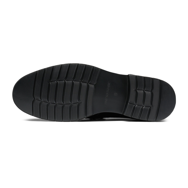 Men's Smooth PU Leather Penny Loafers - BLACK - 4